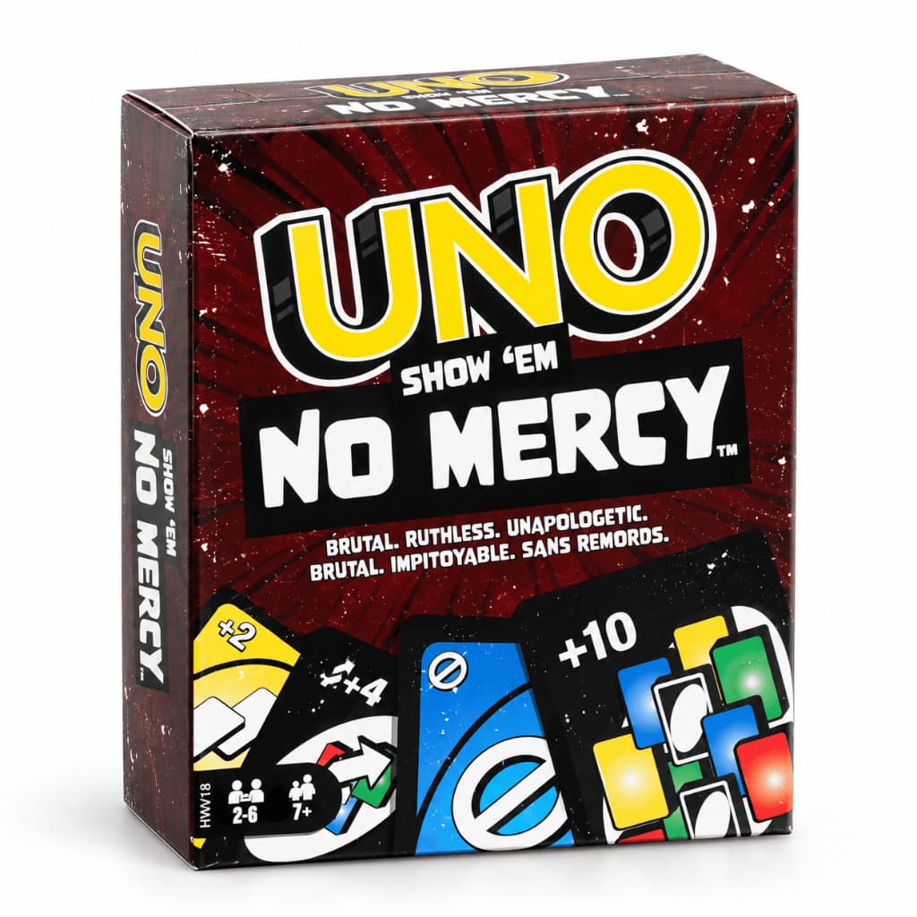 UNO Show No Mercy Especial Jogo de Cartas Edição Limitada Raro Baralho Divertido Para Familia