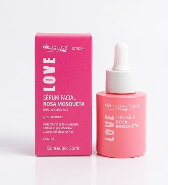 Sérum Facial Rosa Mosqueta Max Love 30ml Skincare Antidade Clareador Vitamina C / Rosa Mosqueta / Ácido HialurônicoV