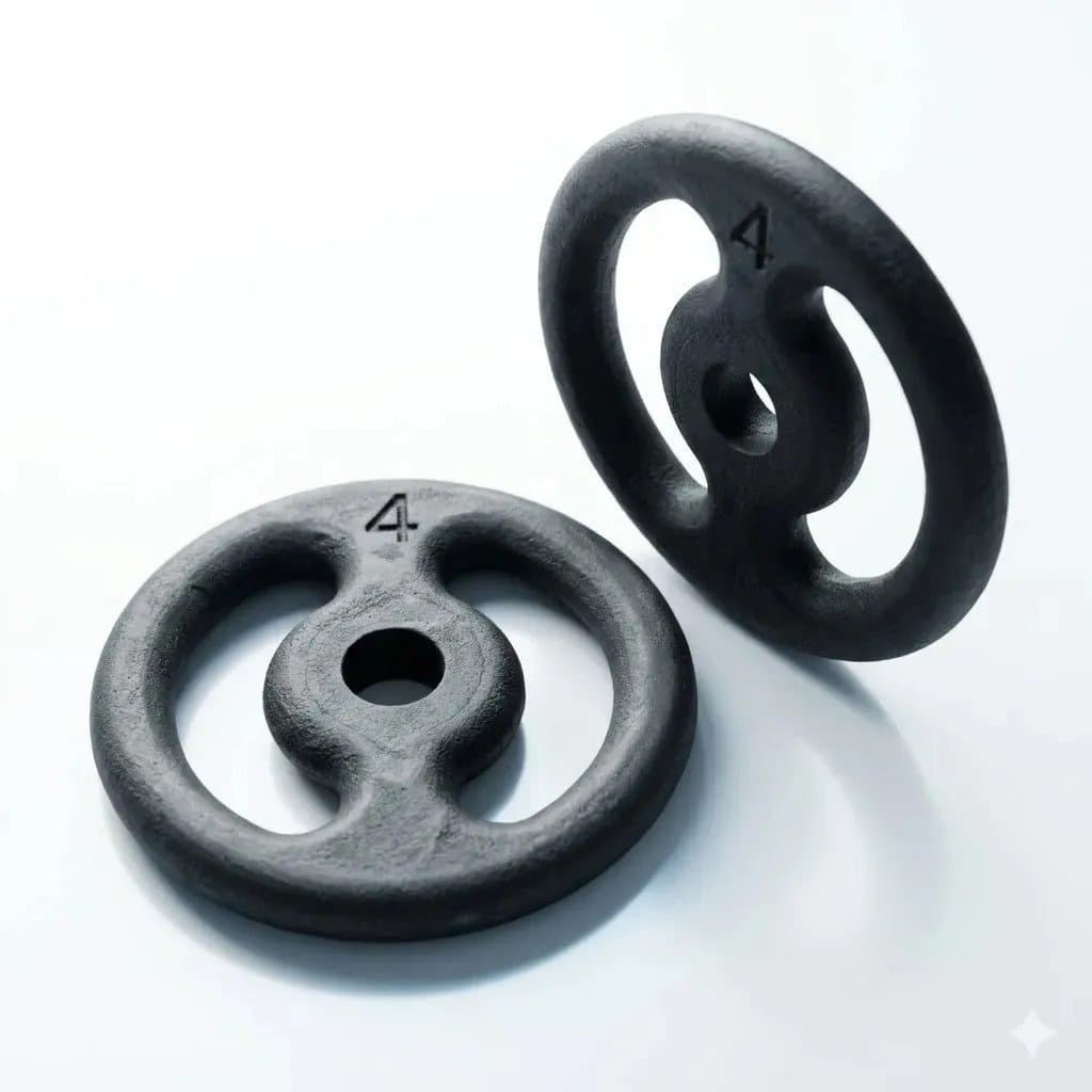 Kit 2 Anilhas 4kg (Par) Musculação Academia Treino Peso Fitness Exercícios Físicos Esporte Fisioterapia Recuperação