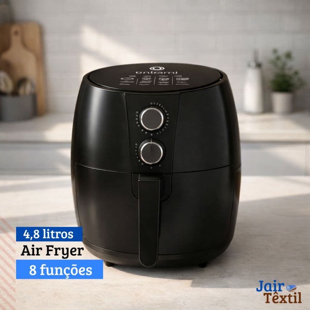 Air Fryer Unitermi Cairo 4,8L 1500W Pret Fritadeira Elétrica Digital Econômica