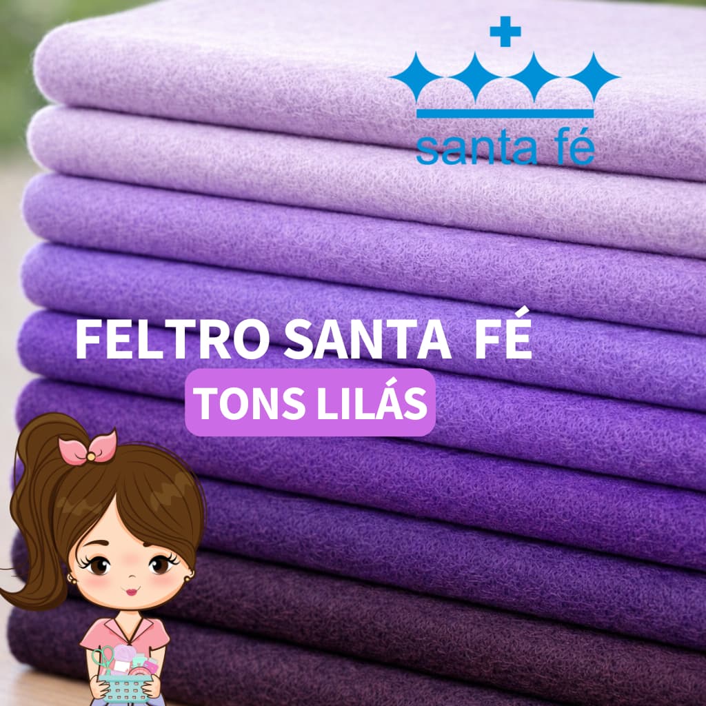 Feltro Santa Fé Liso Tons LILAS 💜 25cm x 1,40m  - Patchwork Tecido Costura Artesanato