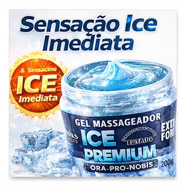 Ice Gel Massageador Ora Pro Nobis Rhenuks Efeito Gelo Para Dor Muscular Articular 200g.