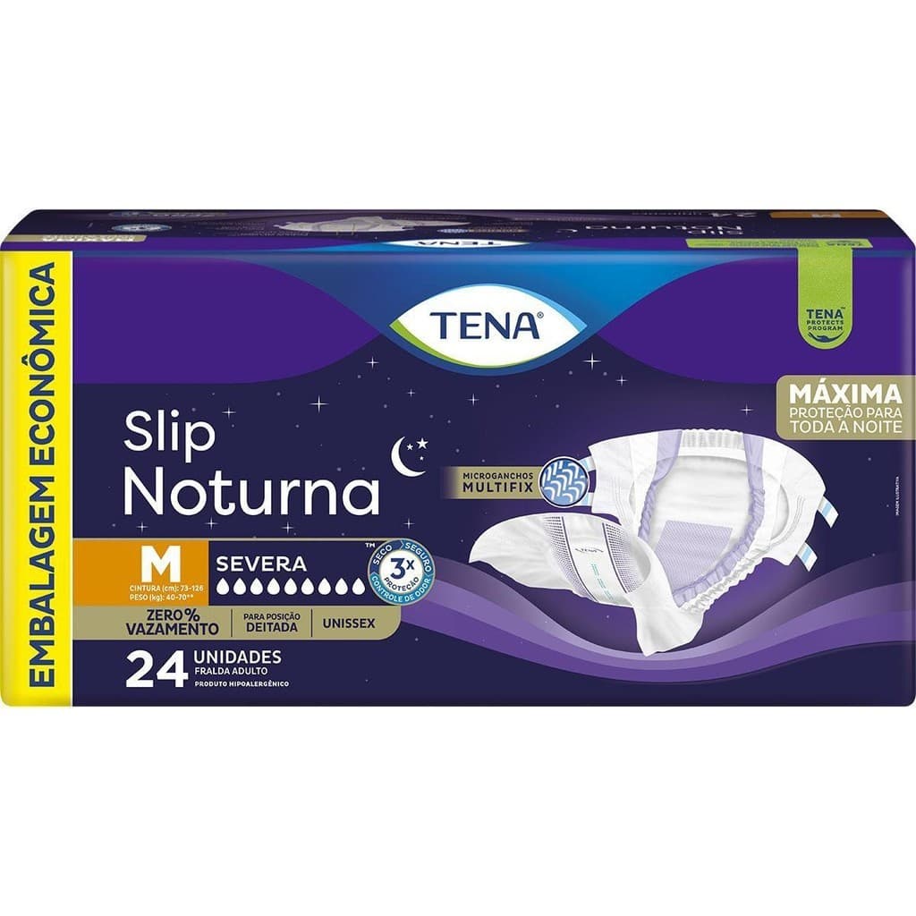 Fralda Geriátrica Tena Slip Noturna M 24 Unidades (Envio Imediato)
