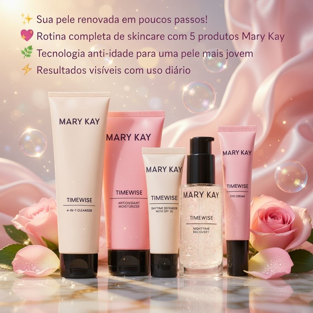 Kit TimeWise Mary Kay Sistema Avançado Completo Anti-Idade Original + FPS30