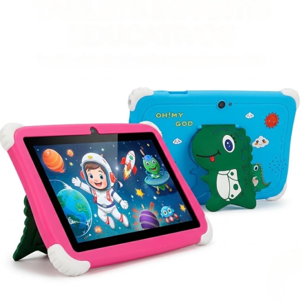 Tablet Infantil 7" 4GB RAM 64GB Android 13 WiFi Câmera Jogos Educativos Capa Dinossauro Crianças