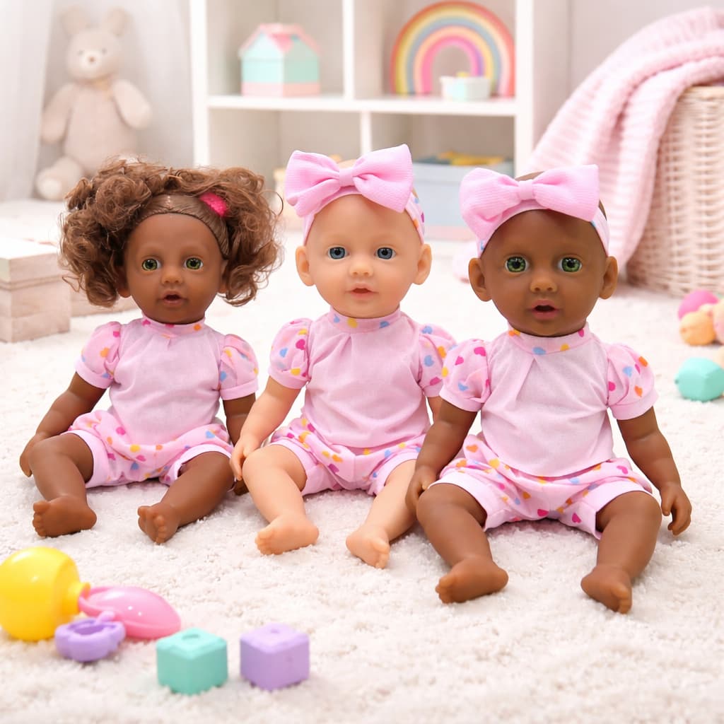 Boneca Bebê Reborn Milah Negra Afro Articulada 32cm Vinil Cabelo Enraizado