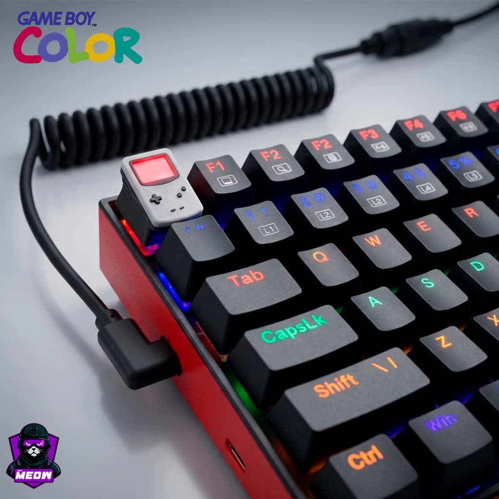 Keycap Game Boy Kit RGB + Removedor de Teclas - Keycap Retro Gamer Teclado Mecânico