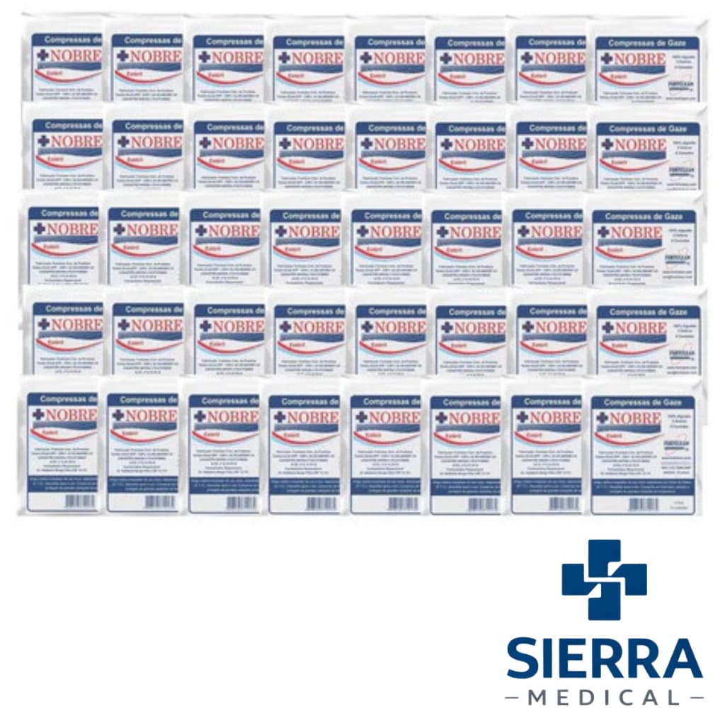 Kit 50 Envelopes 500un Gaze Compressa Estéril 13 Fios Nobre Branco