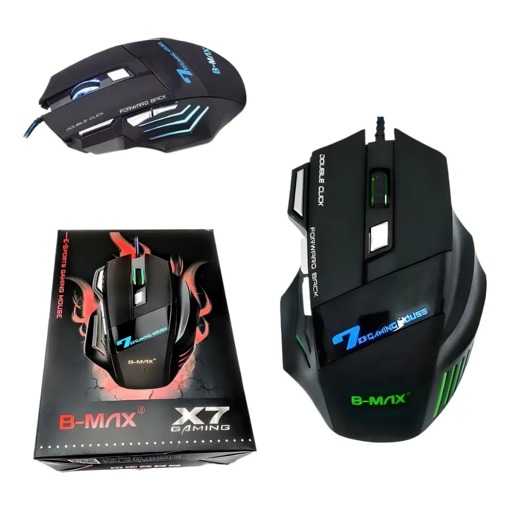 Mouse Gamer X7 RGB 2400 DPI 7 Botões USB Com Fio LED Para PC Notebook Gamer FPS E-Sports