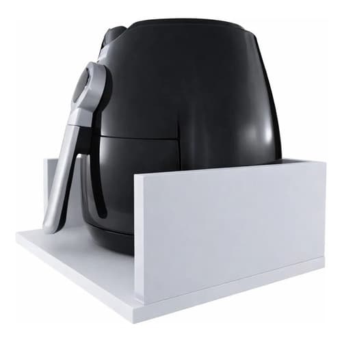 Suporte Airfryer Forno Mdf Branco Bebedouro 35x35 Prateleira Suspensa Cozinha Parede