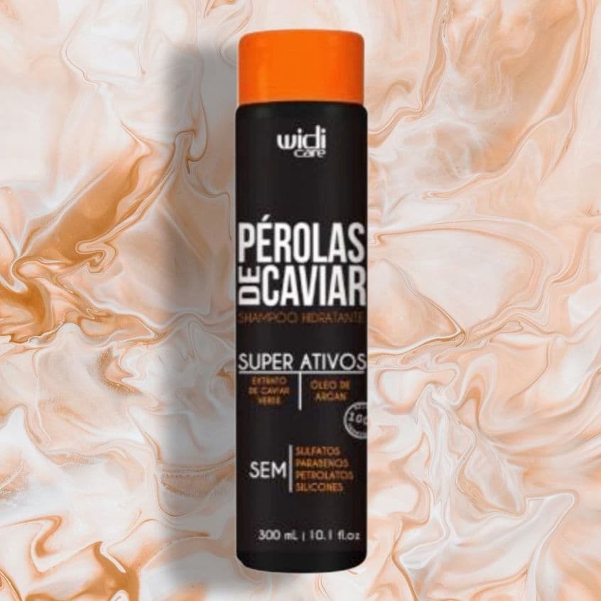 Shampoo Pérolas de Caviar - Hidratante, Antifrizz, Sem Sulfatos, Parabenos, Petrolatos e Silicones - Widi Care 300ml
