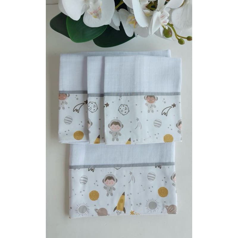 kit  com 5  fraldas de pano,  personalizamos com o nome bebê, presente, enxoval para bebê