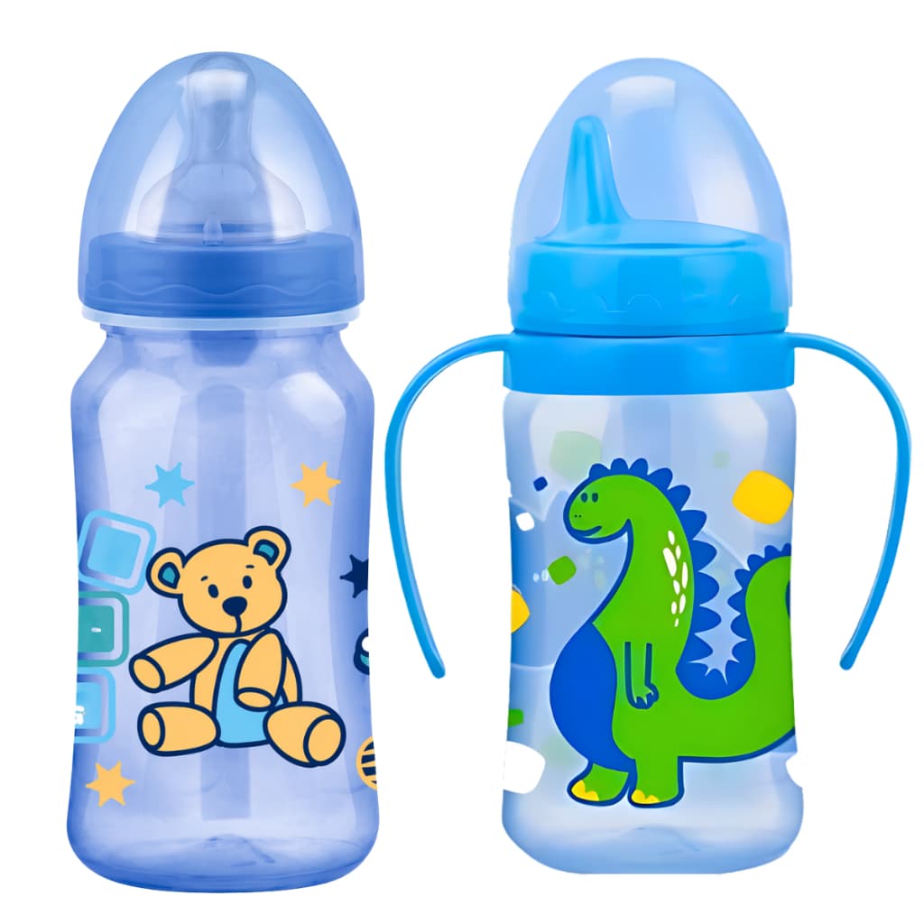 Kit Mamadeira e Copo de Treinamento Infantil para Neném Presente Bebê Recém Nascido Bebe Enxoval Rn