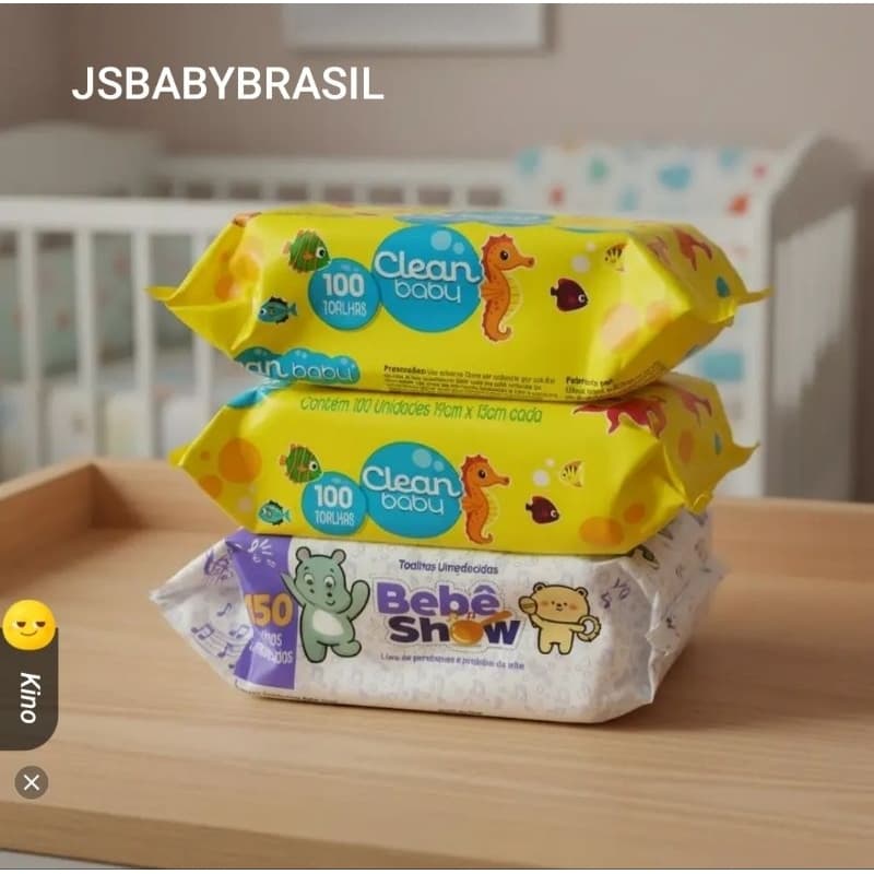 KIT 3 LENÇO UMEDECIDO BEBÊ SHOW - CLEAN BABY
