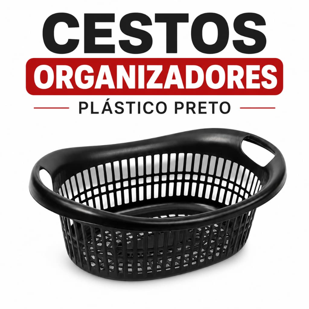 Cestos Organizadores Plástico Preto Multiuso Cestinho Oval Lavanderia Roupas Organizadores Banheiro Cozinha