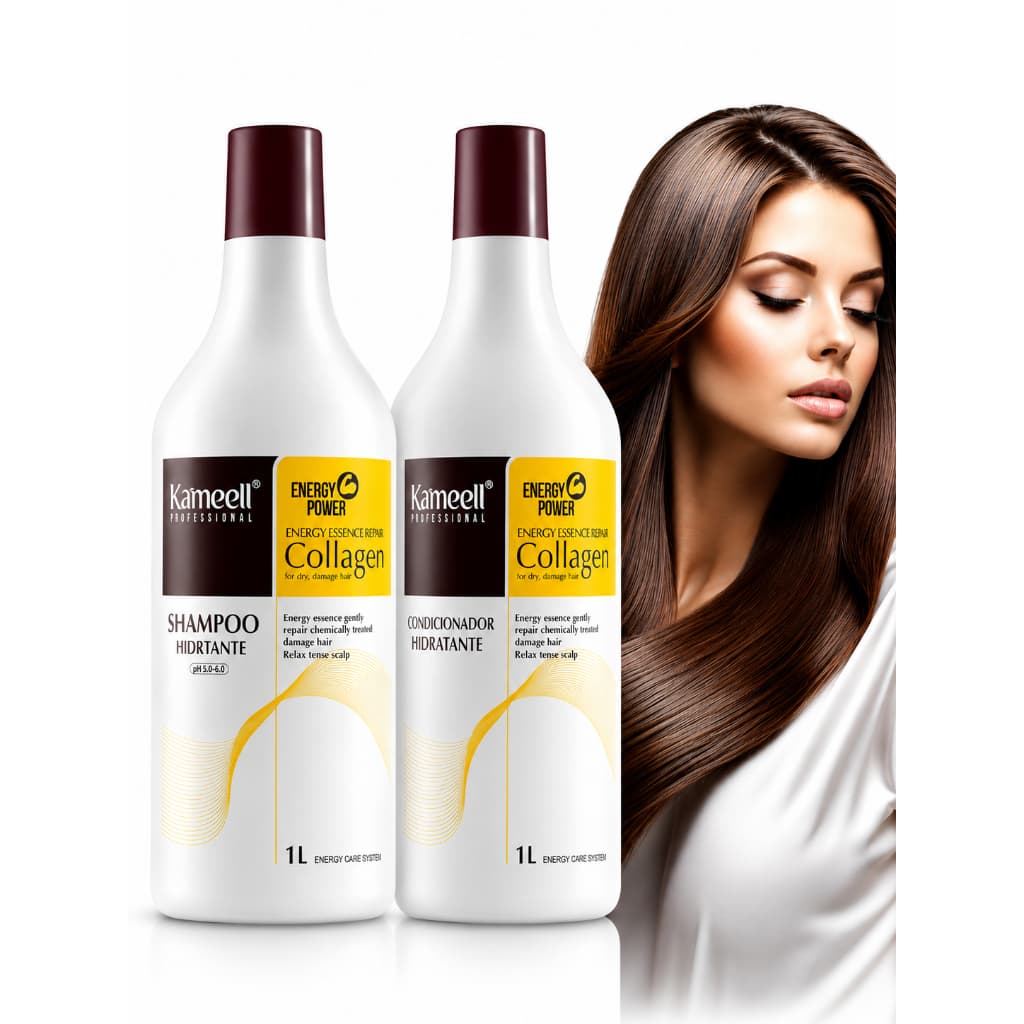 Kit Shampoo E Condicionador Hidratante Kameell Collagen Energy Power 2x1L Profissional