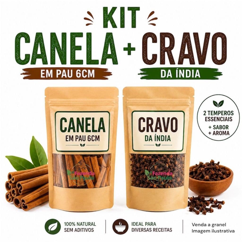 CANELA EM PAU E CRAVO DA INDIA - KIT CANELA E CRAVO