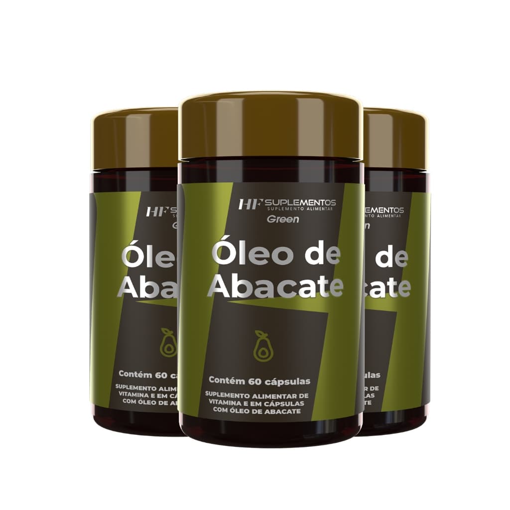 3x OLEO DE ABACATE COM VITAMINAS 60 CAPS HF SUPLEMENTOS