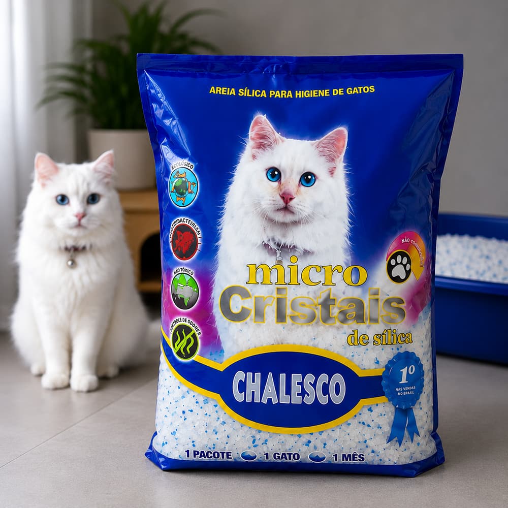 Areia para Gato Silica Chalesco Areia Sanitaria para Gato 1,8KG