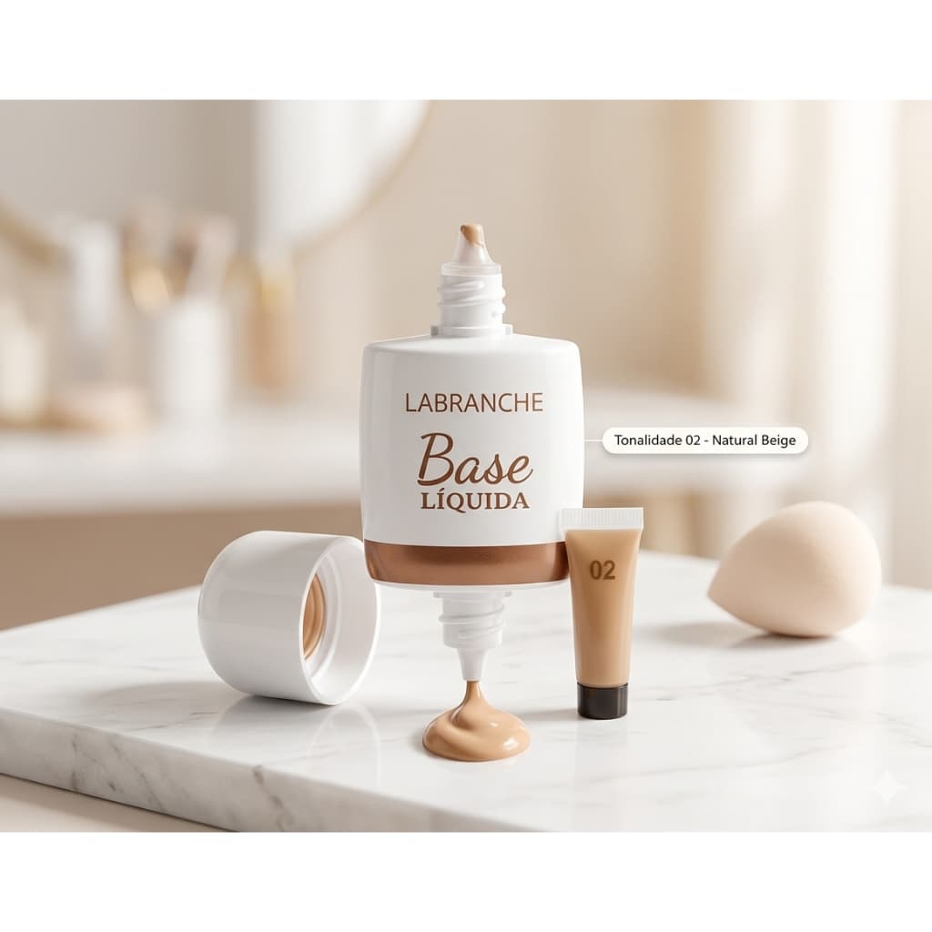 Base Líquida Alta Cobertura Efeito Natural Longa Duração Controle Oleosidade Makeup Feminina