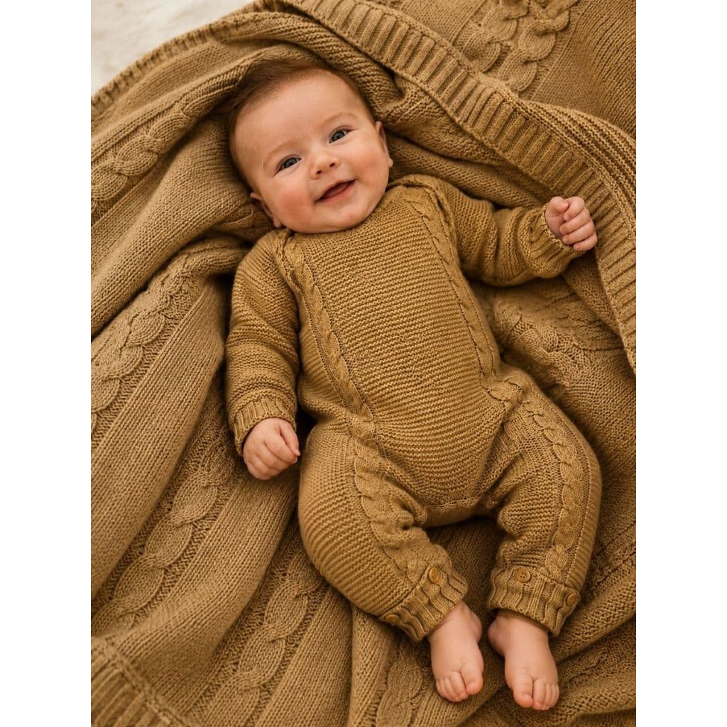 Saída Maternidade Tricô RN Macacão + Manta Bebê Menino Menina Luxo Tricot Kit 2 Enxoval Bebê Peças