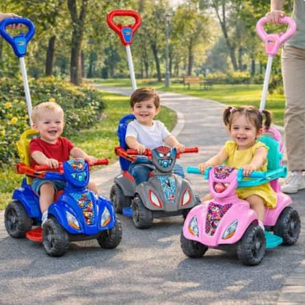 Quadriciclo Infantil Andador Brinquedo Triciclo Carrinho Empurra Criança Passeio Dog Spider Baby