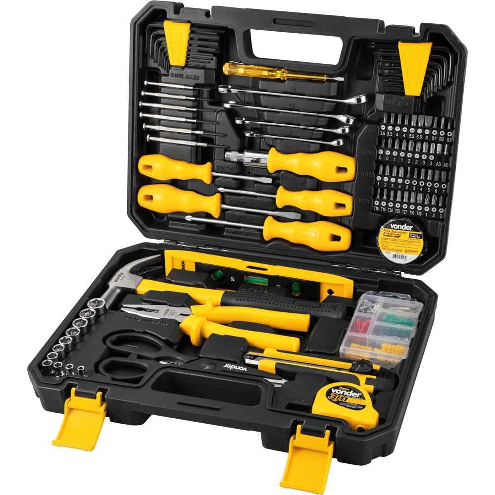 Jogo de Ferramentas 163 Peças Vonder Profissional Com Maleta Kit Completo Reparo Manutenção
