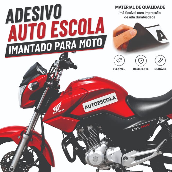 Acessórios para Moto Imã AutoEscola Adesivo Imantado Auto Escola Moto Adesivo para Moto