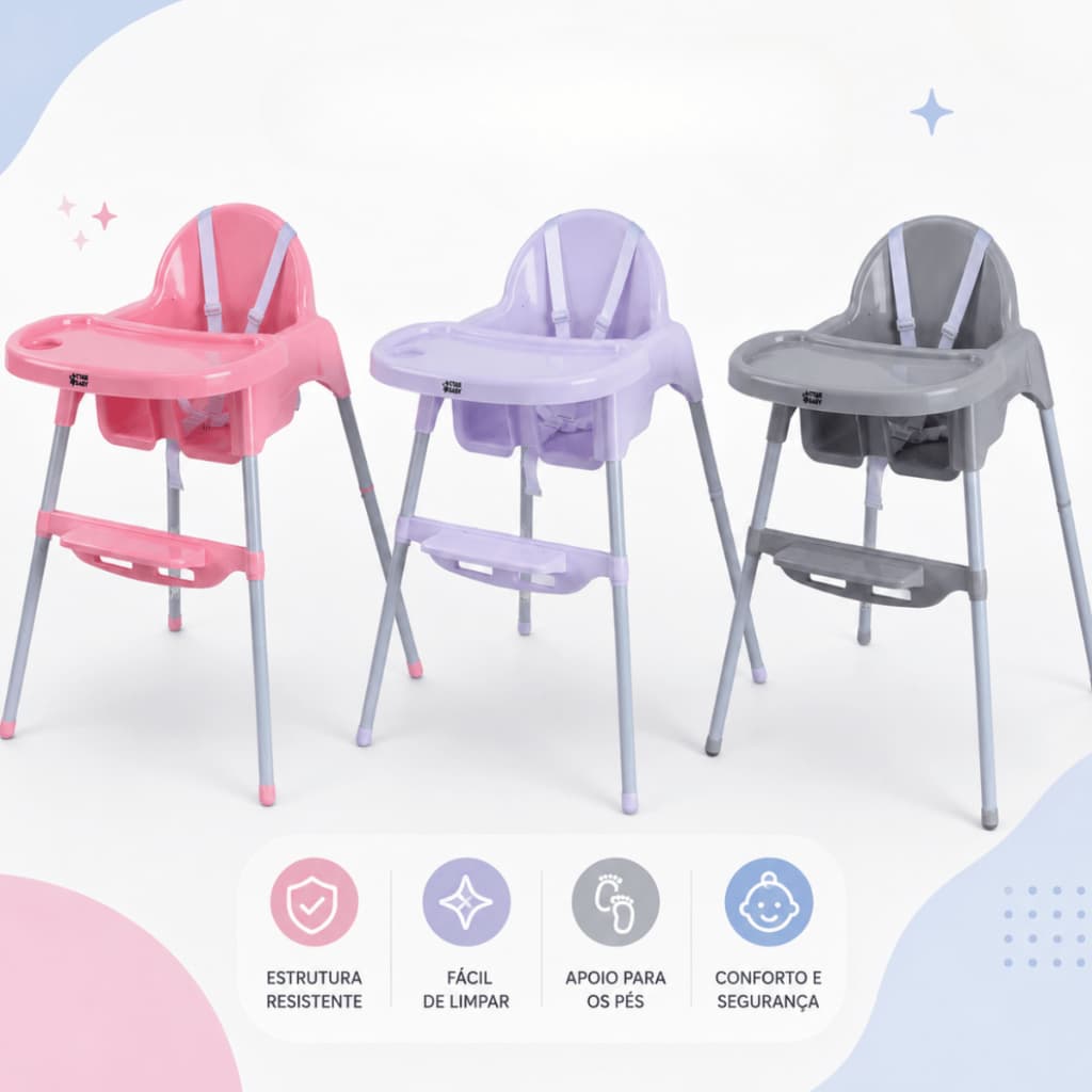 Cadeira de alimentação bebê portátil 2 em 1 Baby Style Segura cadeirão