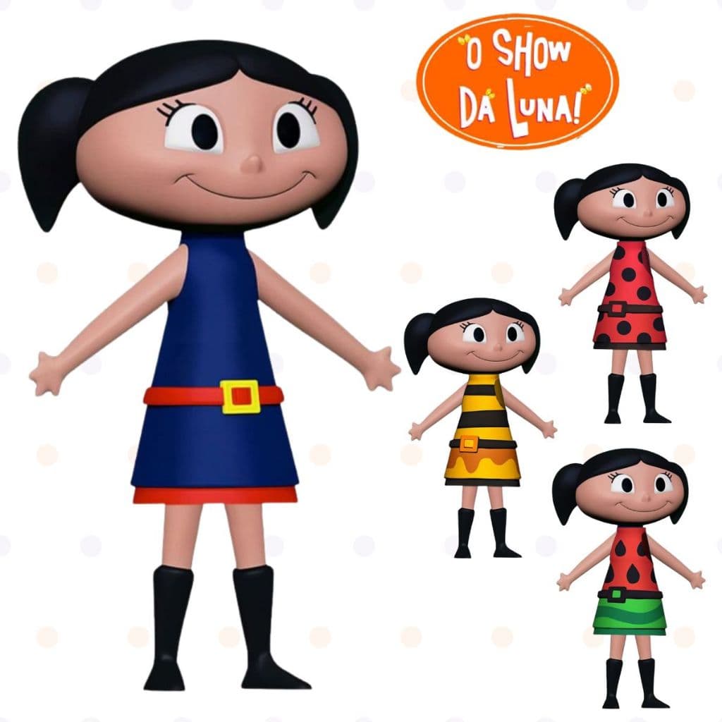 Boneca Show da Luna Articulada Vinil Atoxico Articulada 20cm Melancia Abelha Joaninha Original
