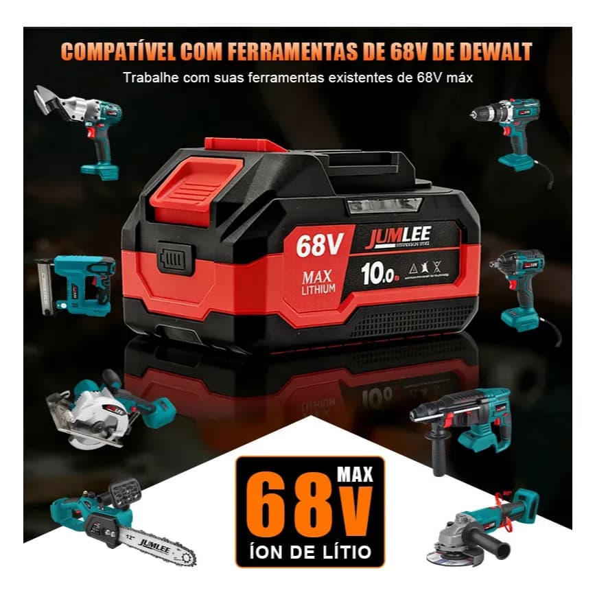 Super Bateria 48V 68V para Parafusadeira e Furadeira de Alta Capacidade Universal
