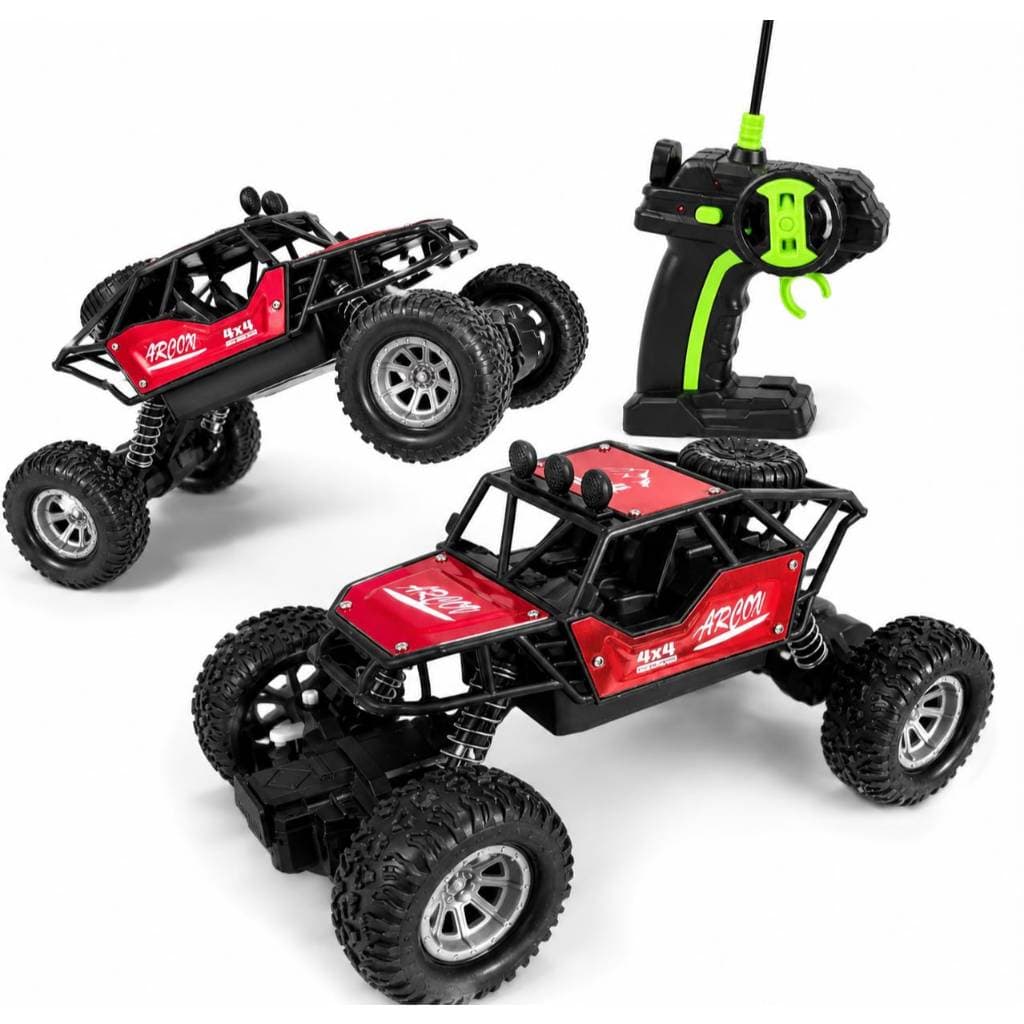 4x4 Carrinho Controle Remoto Off Road Recarregável Com Suspensão Flexível 22cm