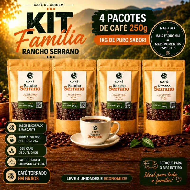 Café Arábica 1kg Em Grãos Torrado 100% Orgânico
