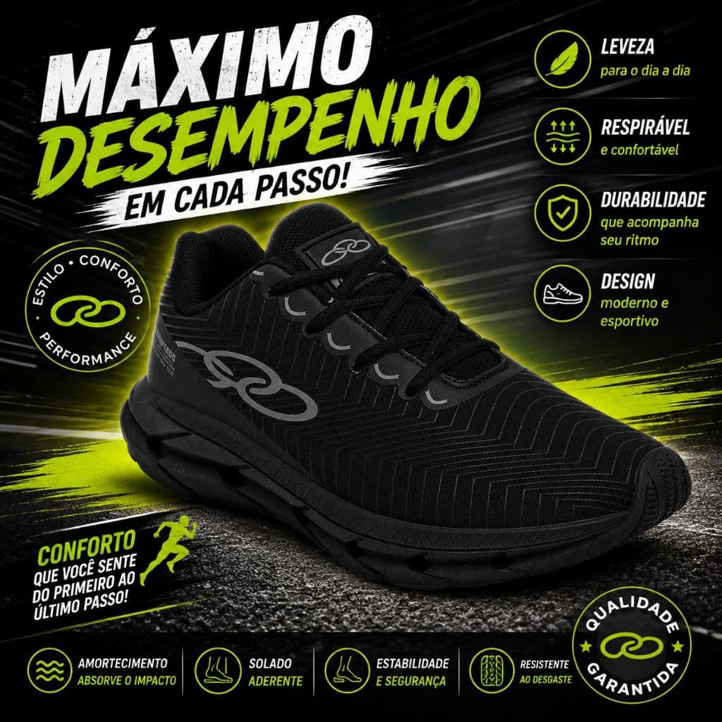Tênis masculino academia leve corrida treino esportivo macio confortável PROMOÇÃO