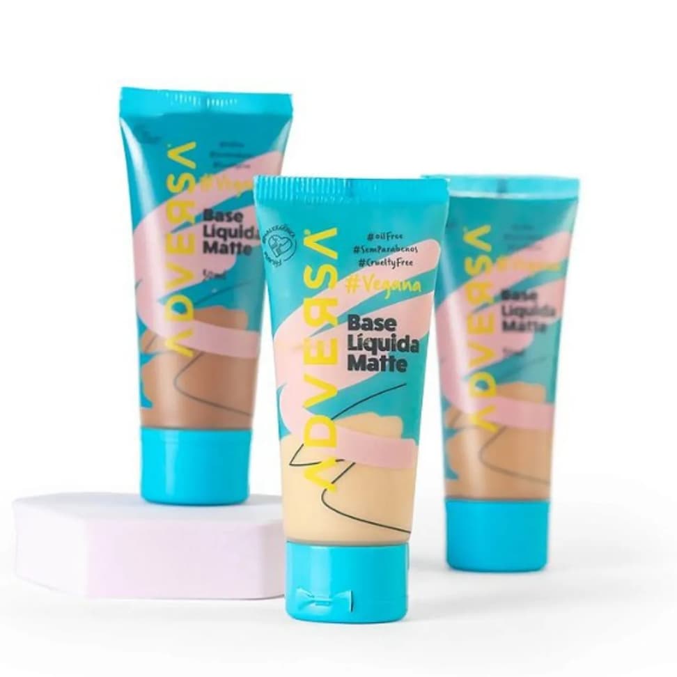 Base Líquida Matte Oil Free Vegana Adversa Tons Médios - Escolha Seu Tom