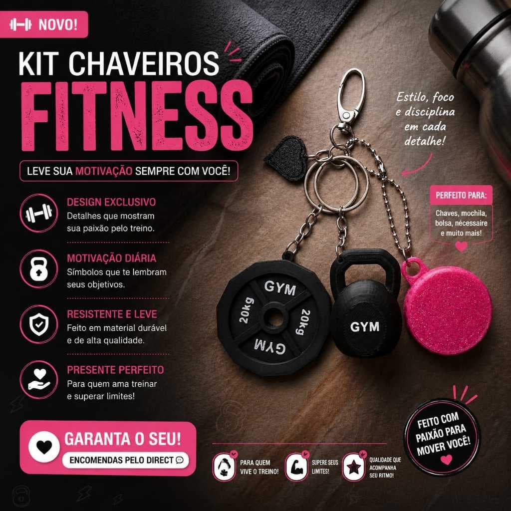 Chaveiro Fitness Academia Peso Halter Presente Criativo