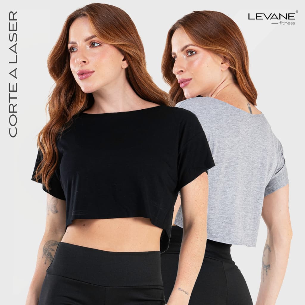 Kit 2 Cropped Feminino Fitness Academia