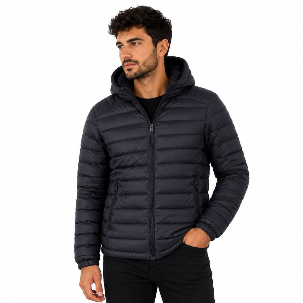 Jaqueta Masculina Bobojaco Peluciada Com Capuz Peluciado Inverno
