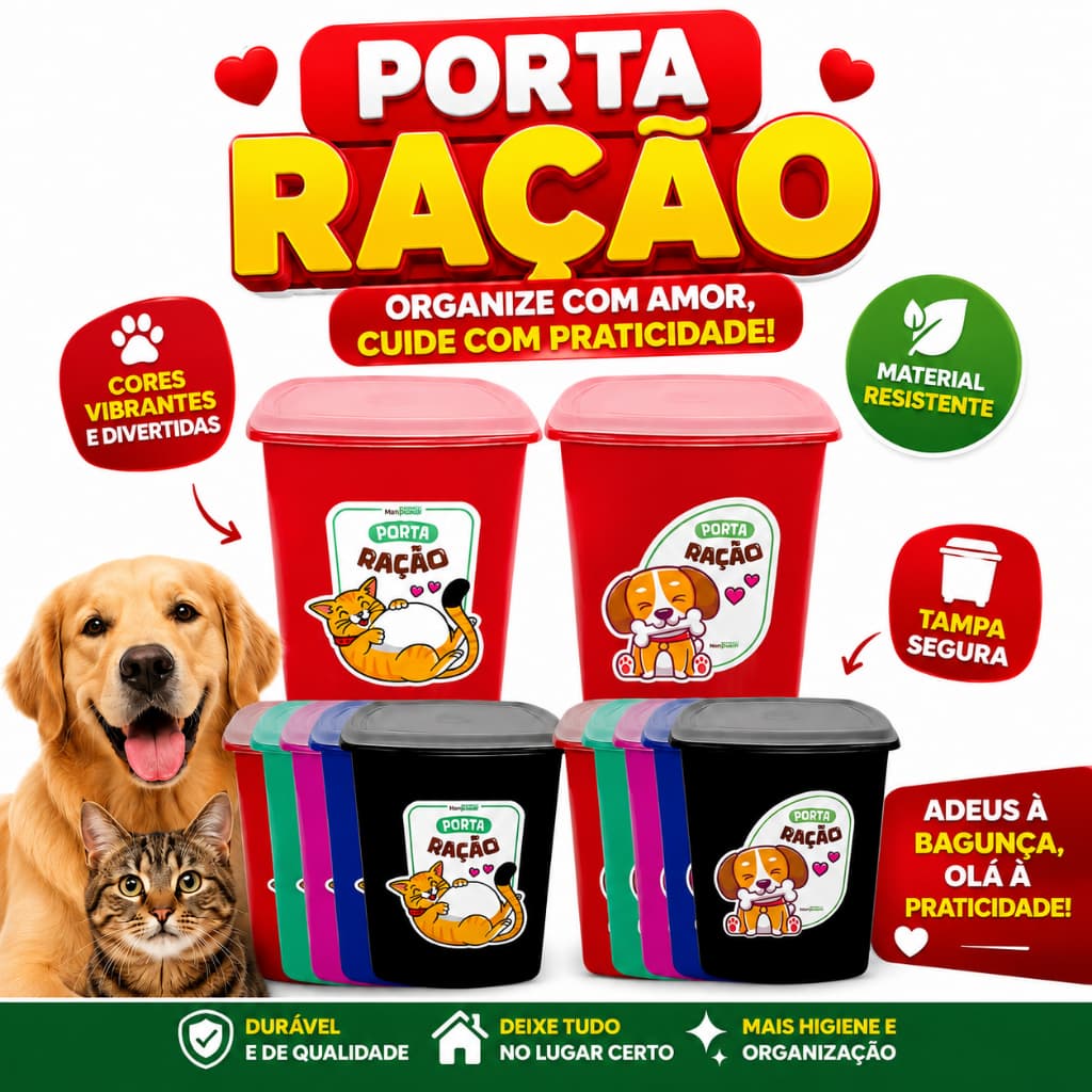Porta Ração 6 Litros Pote Armazenamento Ração Pote Rações para Cachorro Gato