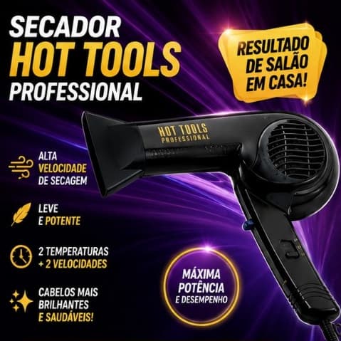 SECADOR  PROFISSIONAL HOT TOOLS de 1875 watts, modelo 1089 VINTAGE