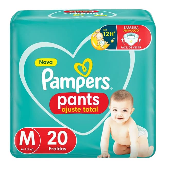 Fralda Pampers Pants Ajuste Total Tamanho M