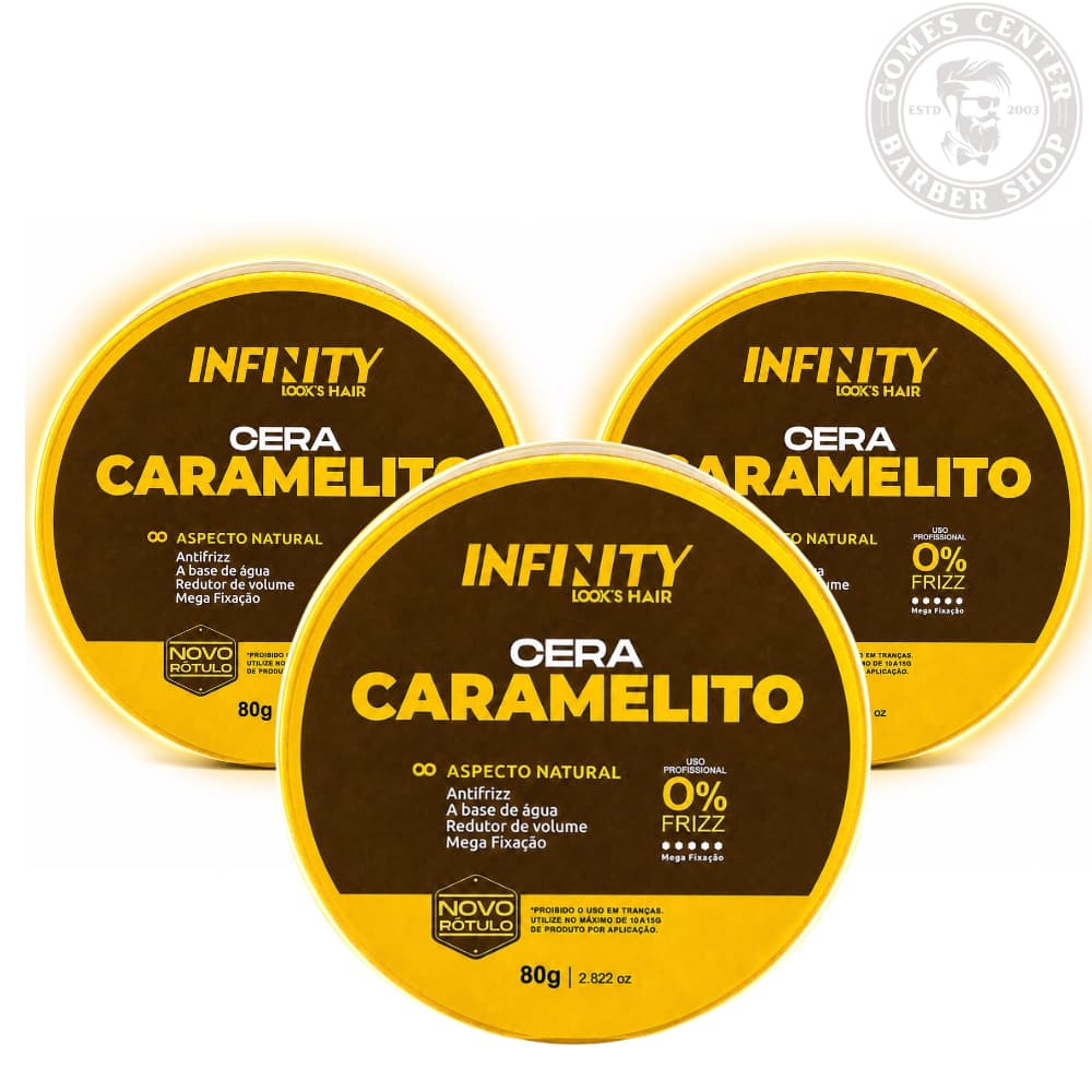 Pomadas Cera Caramelito 80g cada Classe A - Modela Com Alta Fixação e Hidrata os Fios Fox