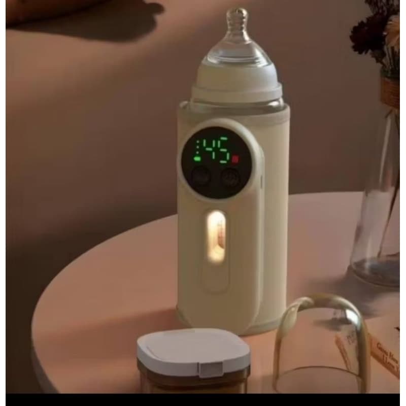 Aquecedor Mamadeira Recarregável Visor LCD Leite Bebê Portátil Bivolt