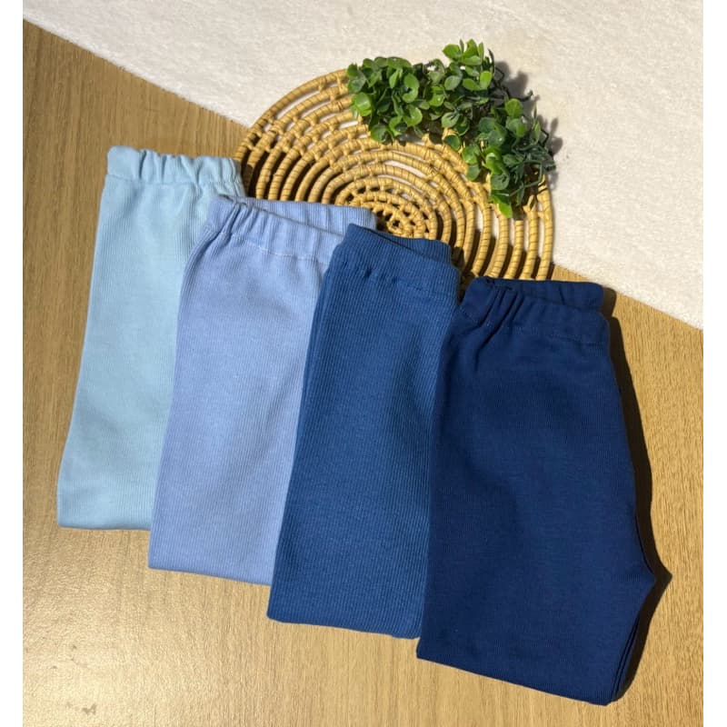 Kit 4 Calças Culote Mijão Bebê 100% Algodão Canelado Enxoval RN a 3 Anos 222