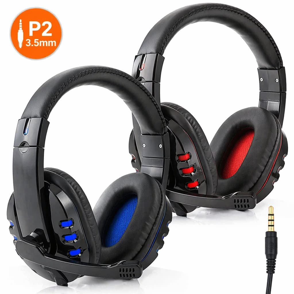 Headset com Microfone Estéreo LED Over-ear Gamer Com Fio para PC Notebook e Console