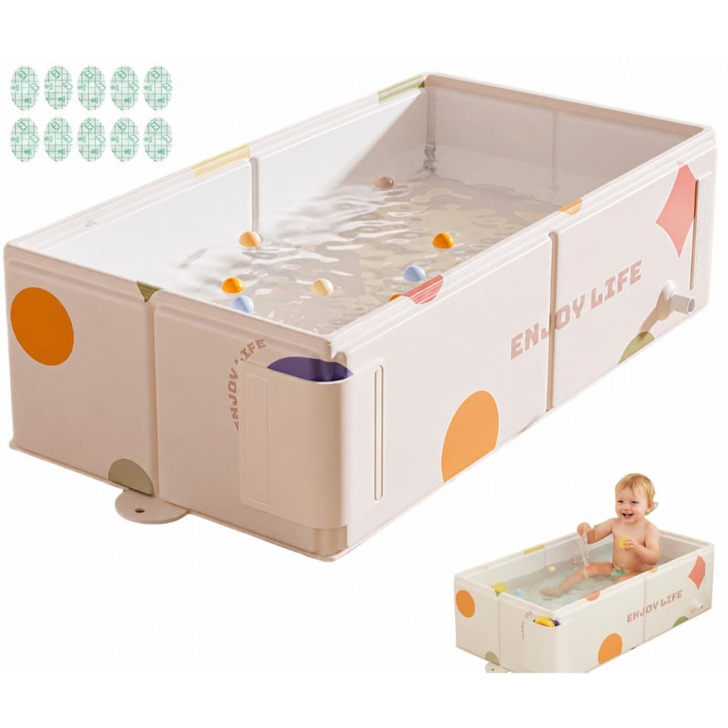 Banheira Piscina Dobrável Bebê Térmica Portátil Grande 76×40cm C/ 10 protetores auriculares PVC