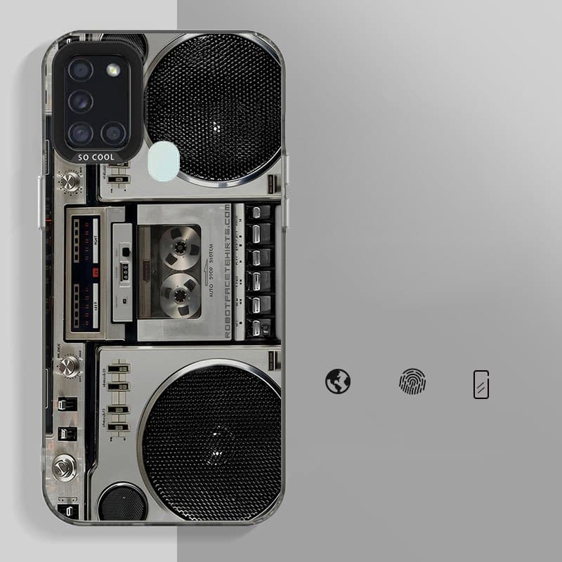 Capa de celular compatível com Samsung Galaxy A21s.Capa de celular com elementos retrô literários, com padrão fresh.