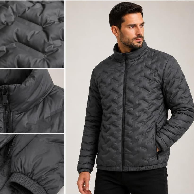Jaqueta Puffer Masculina Gola Alta Importada Leve Térmica Premium Inverno