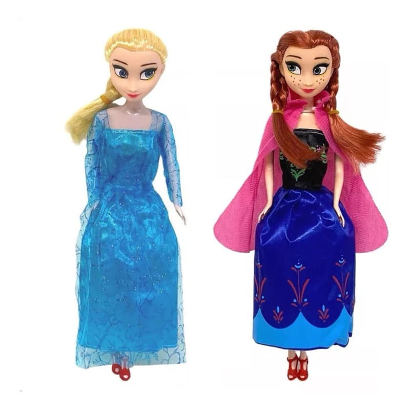 Boneca Frozen Elsa e Anna Kit 2 Bonecas e Acessórios Articuladas Musical