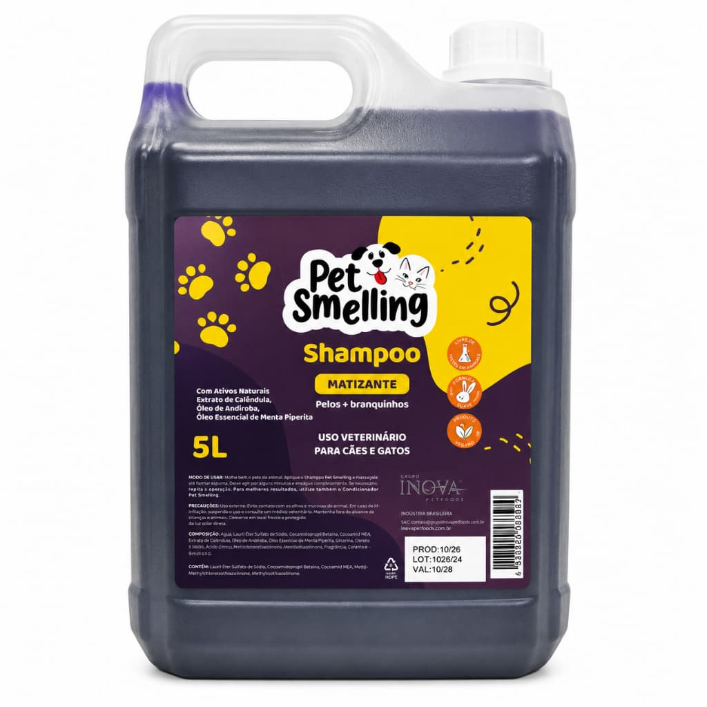 Shampoo Matizante para Cães e Gatos 5 litros – Pet Smelling